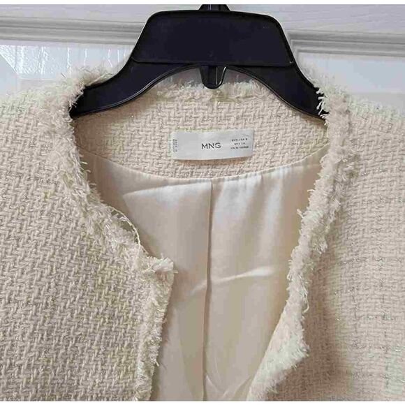 MNG Tweed Long Line Glitter Jacket S - Picture 6 of 12